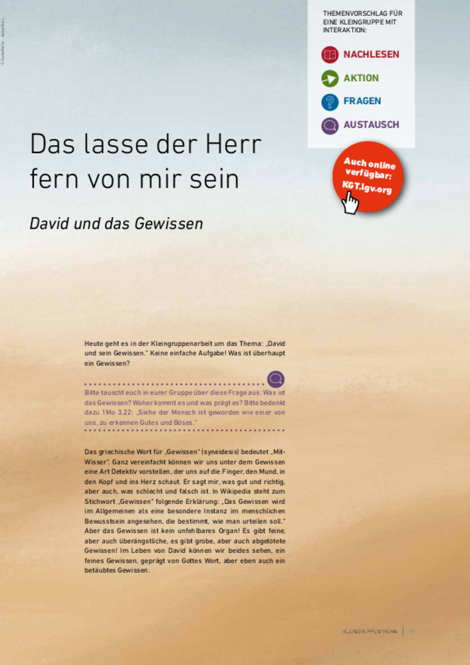 Link zum aktuellen Kleingruppenthema aus unserem Verbandsmagazin